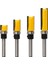 Ahşap Freze Aracı İçin 4 Adet 1/4 Inç Şaft Gömme Trim Freze Uçları Set - Sarı (Yurt Dışından) 2