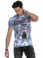 CT629 Mavi Desenli Vintage Biker T-Shirt 2