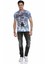 CT629 Mavi Desenli Vintage Biker T-Shirt 4