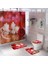 3 Parça Banyo Duş Seti Su Geçirmez Banyo Perdesi Seti Klozet Örtüsü Mat Kaymaz Halı 2