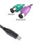 2 Adet Ps2 USB Adaptör Kablosu Çift Ps2 Kadın USB Erkek Dönüştürücü Adaptör Pc Laptop Mouse Için Anahtarlı 5