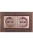 Çift Ab Standart Güç Soketi Kabartma Retro Panel Elektrik Çıkışı Duvar Şarj Cihazı Çıkış Soketi Şarj Eu Fişi 2