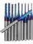 Drillpro 10 Adet 0.8-3.175MM Mavi Naco Kaplamalı Uçlar Cnc T Için Karbür Gravür Frezesi 5