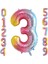 3 Üç Rakam Gökkuşağı Folyo Balon 34" Inc 76 cm 1
