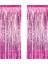 1 Adet 90 cm × 200 cm Metalize Arka Fon Kapı Perdesi Püsküllü Fon Süsü Pembe 1