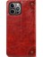 Sutenı Apple iPhone 12 Pro Için 055 Serisi Çizilmeye Düşmeye Dayanıklı Pu Deri+Tpu Cüzdan Tasarımlı Standlı Telefon Kılıfı - Kırmızı (Yurt Dışından) 3