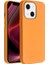 Qıalıno Apple iPhone 13 Için Manyetik Şarjlı Deri Kaplamalı Pc Telefon Kılıfı - Turuncu (Yurt Dışından) 4
