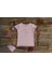 Organik Kız Çocuk Kuş Baskılı Tasarım T-Shirt - Pembe 2