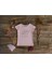 Organik Kız Çocuk Bulut Baskılı Tasarım T-Shirt - Pembe 2