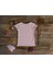 Organik Kız Çocuk Bulut Baskılı Tasarım T-Shirt - Pembe 3