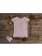 Organik Kız Çocuk Geometri Baskılı Tasarım T-Shirt - Pembe 1