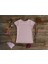 Organik Kız Çocuk Geometri Baskılı Tasarım T-Shirt - Pembe 2