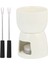 1 Takım Seramik Fondü Peyniri Eritme Pot Çikolata Eritme Soba Mutfak Gadget | Çatal (Yurt Dışından) 3