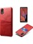Galaxy Xcover 5 Için Pu Deri Kaplamalı Sert Pc Çift Kart Yuvalı Telefon Kılıfı - KırmızıOto-Onay 1
