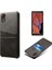 Galaxy Xcover 5 Için Pu Deri Kaplamalı Sert Pc Çift Kart Yuvalı Telefon Kılıfı - Siyah 1