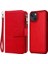 Apple iPhone 13 Mini Için Çizilmeye Dayanıklı Fermuarlı Standlı Pu Deri + Tpu Telefon Kılıfı - Kırmızı 1