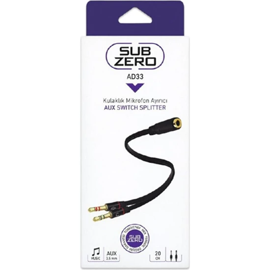 Subzero AD33 Kulaklık Mikrofon Ayırıcı Aparat - Aux Aparat