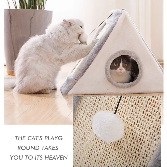Pet Home Kedi Tırmanma Oyuncağı - Gri (Yurt Dışından)