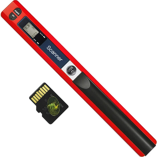 Top Geek 900 Dpı / 8gb Hafıza Kartlı Taşınabilir Kablosuz A4 Tarayıcı -Kırmızı  (Yurt Dışından)