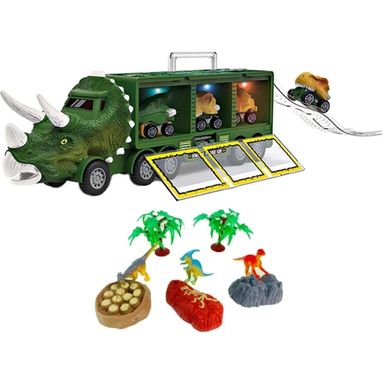 B Baosity Dinozor Taşıma Kamyon Araç Oyuncak - Yeşil (Yurt Dışından)