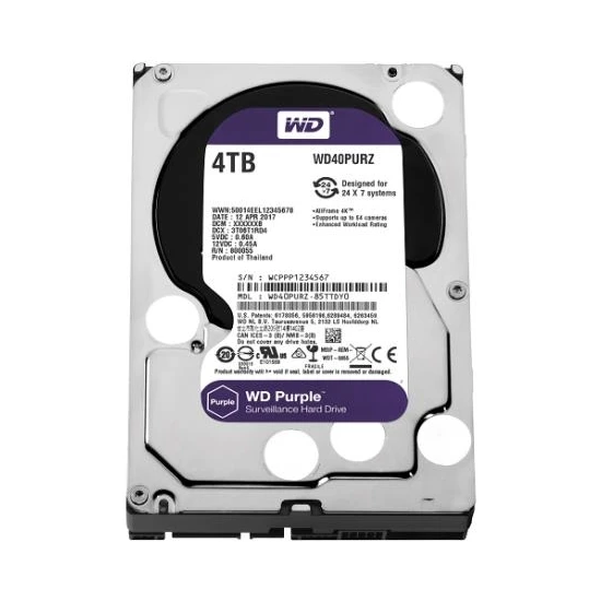 Western Digital WD40PURZ/X 5900 Rpm 4tb Purple Dv 7/24 Disk