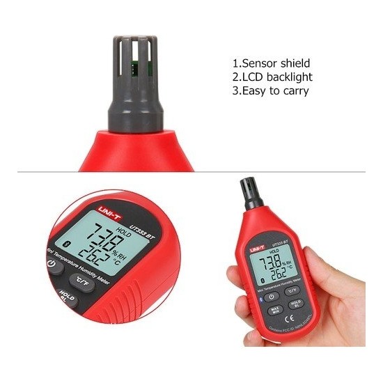 Misuratore Temperatura E Umidità UNI-T UT333BT - Bluetooth, Range -10°C To 60°C, 0-100% RH - Foto 2