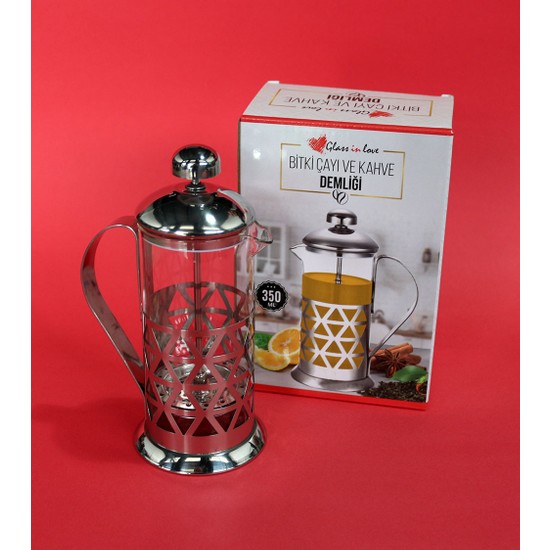 Glass In Love Üçgen Desenli Kahve & Bitki Çayı Demleme Bardağı 350 ml