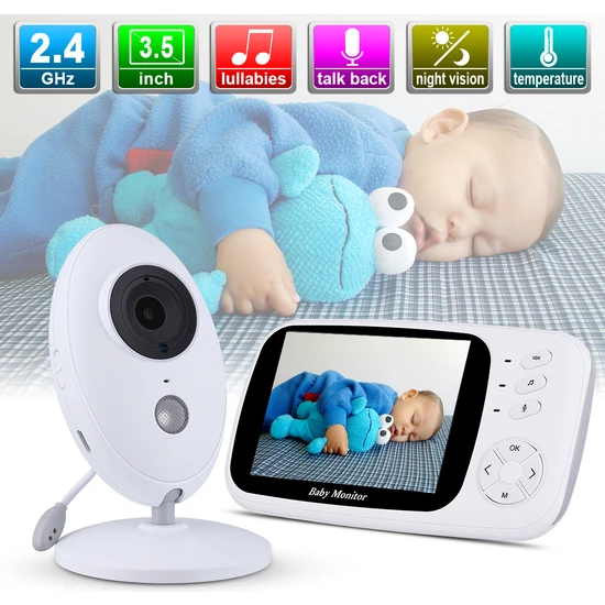 Sanlindou 3.5 Inç Kablosuz Babyfoon Bir Araya Geldi Kamera Video Bebek Monitör Gece Görüş Babyphone Güvenlik Kamera Bebe Monitör Tutucu İle | Bebek Monitörleri (3.5İn) (Yurt Dışından)