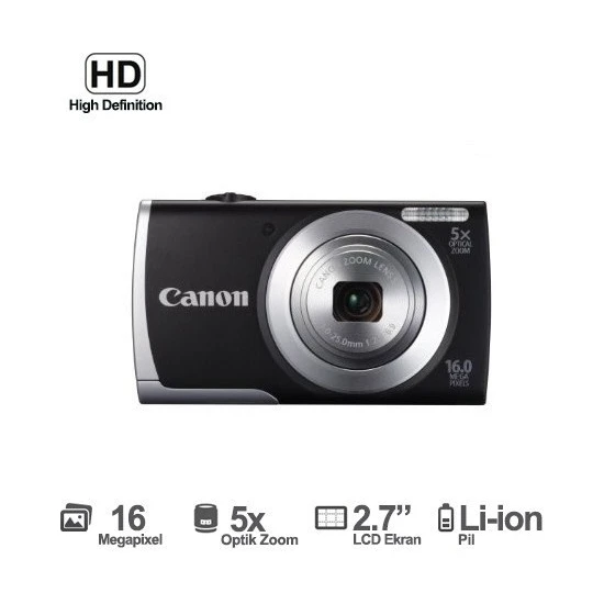 Canon Powershot A2550 16 Mp 5x Optik Zoom 2.7 LCD Ekran Dijital Fotoğraf Makinesi