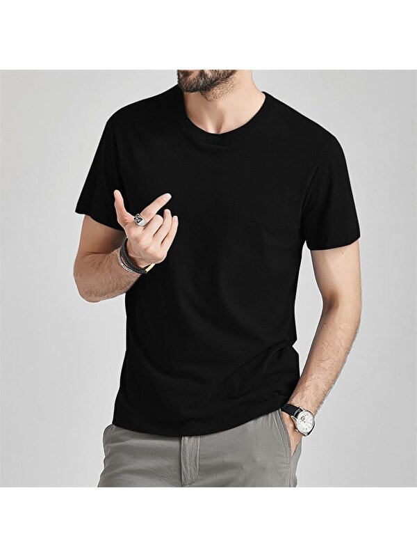 Roxbros Dar Slim Fit Erkek T-Shirt Likralı