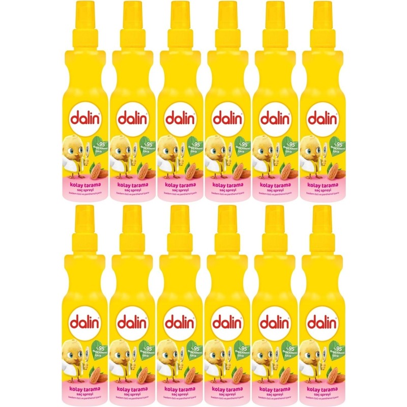 Dalin Kolay Saç Tarama Spreyi 200ML Badem Özlü (12 Li Set)