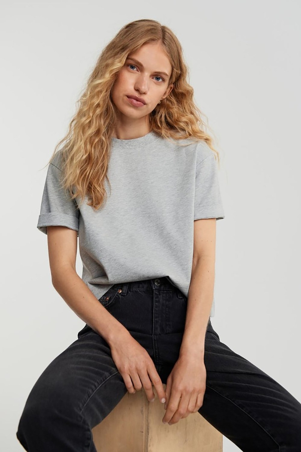 Madmext Mad Girls Gri Tişört MG1284 görsel 6