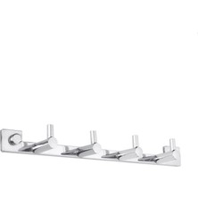 Tema Prima 4lü Askılık Set Zamak Üzeri Krom Kaplama Modern Stil ve Şık Tasarım