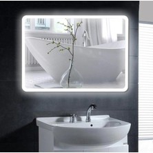 Global Led Mirror 55X40 cm Ledli Ayna Dresuar Hol Koridor Duvar Salon Banyo Wc Ofis Çocuk Yatak Odası Boy