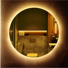 Global Led Mirror 85 cm Yuvarlak Ledli Ayna Banyo Aynası Dekoratif Ayna Boy Ayna Salon Duvar Ayna