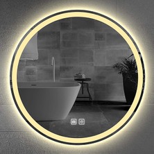 Global Led Mirror 90 cm Dokunmatik Tuşlu Buğu Yapmayan Ledli Yuvarlak Banyo Aynası