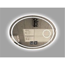 Global Led Mirror 65X85 cm Makyaj Aynalı Dokunmatik Tuşlu Buğu Yapmayan Ledli Elips Banyo Aynası
