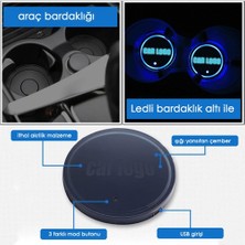 Audi Uyumlu Ledli Bardaklık Altı USB Şarjlı (2 Adet)