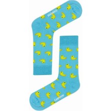 Carnaval Socks Ördek Desenli Açık Mavi Renkli Kadın Çorap %80 Pamuk %17 Likra Özellikli