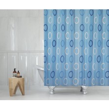 Zethome Tropik Banyo Duş Perdesi 5033 Mavi Tek Kanat 1X180X200
