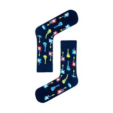 Carnaval Socks Çoklu Gitarlar Desenli Renkli Çorap