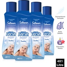 Ultra Fresh Softener Konsantre Çamaşır Yumuşatıcı Hassas 40 Yıkama 4 x 1 lt