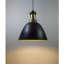 Riolight modern,rustik,vintage mutfak,oda,cafe,oteller için siyah 1xe27 metal sarkıt avize çap:28cm