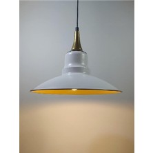 Riolight modern,rustik,vintage mutfak,oda,cafe,oteller için beyaz 1xe27 metal sarkıt avize çap:30cm