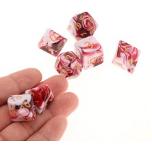 Dynwave Polyhedral Zar Kurulu Oyunları Dnd Rpg Mtg Beyaz Kırmızı Için Çift Renkler Aile Oyunları (Yurt Dışından)