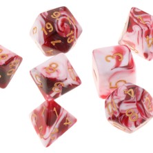 Dynwave Polyhedral Zar Kurulu Oyunları Dnd Rpg Mtg Beyaz Kırmızı Için Çift Renkler Aile Oyunları (Yurt Dışından)