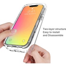 Hello-U iPhone 13 Mini Için Düşmeye Dayanıklı Gradyan Renkli Tpu + Pc Telefon Kılıfı - Şeffaf   (Yurt Dışından)