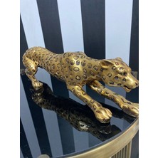 Mirsa Global Leopar Eskitme Gold Dekoratif Biblo