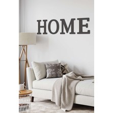 Retro Lazer Home Yazısı 4 Lü Duvar Dekoru Tablo Siyah Ahşap Mdf