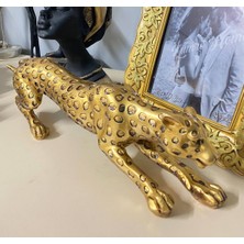 Mirsa Global Leopar Eskitme Gold Dekoratif Biblo